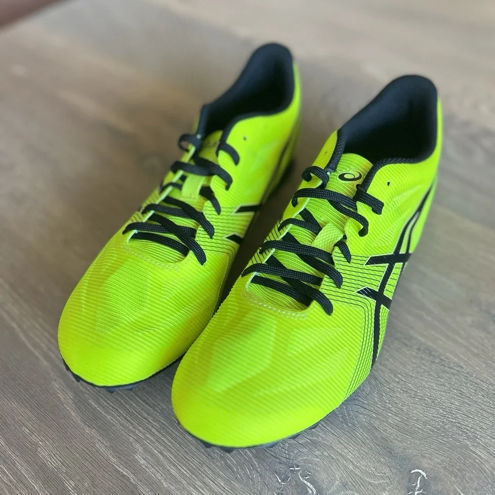 ASICS Sprint Track Spikes Mens 10.5 G502Y Yellow Racing Shoes Sprinting